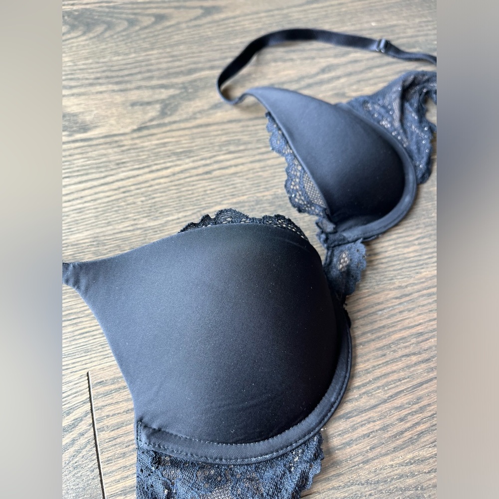CK black push-up bra size 34A with lace detail